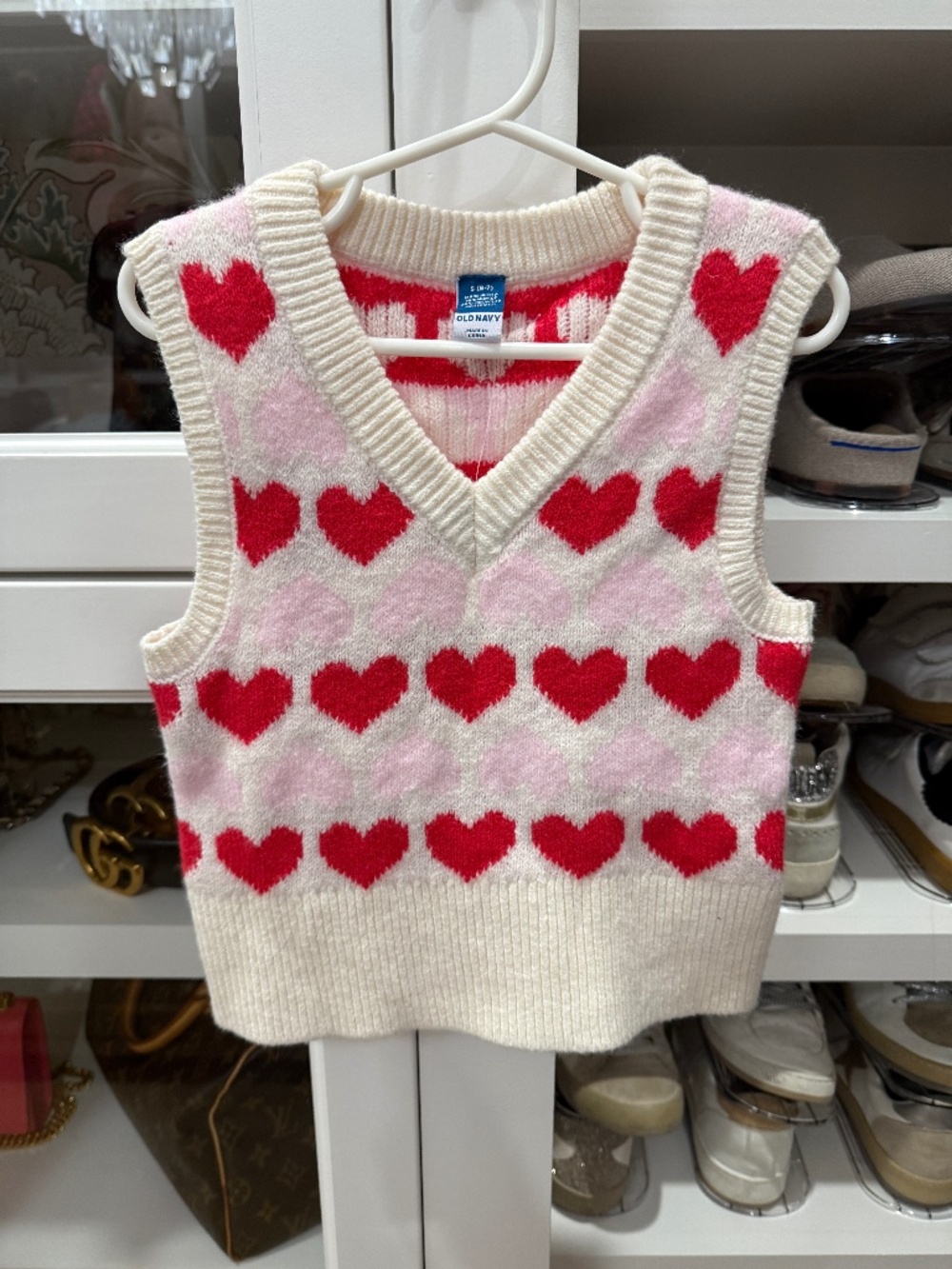 BNWT Old Navy Heart Print Sweater Vest